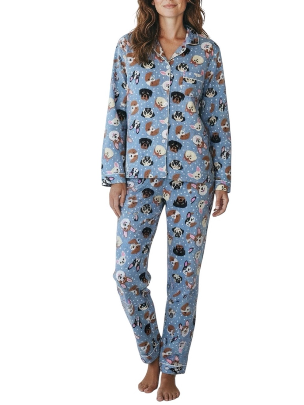 PAJAMA MANIA Puppy Print Pajama 2PC Set Size MED —Super Duper Cute!!!